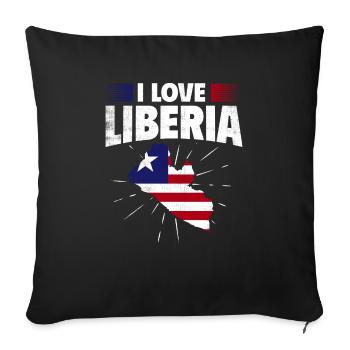 Liberia Flag Liberians - Sofa pillowcase 17,3'' x 17,3'' (45 x 45 cm) - black - Front