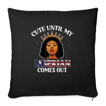 Liberia Flag Liberians - Sofa pillowcase 17,3'' x 17,3'' (45 x 45 cm) - black - Front