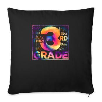Tie Dye 3rd Grade Third Typography Team Students - Sofa pillowcase 17,3'' x 17,3'' (45 x 45 cm) - black - Front