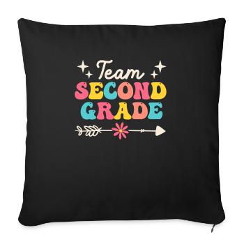 Team 2nd Grade Second 100 Days of School Teacher - Sofa pillowcase 17,3'' x 17,3'' (45 x 45 cm) - black - Front