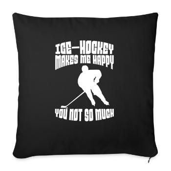 Joueur de hockey sur glace Fan de hockey Équipe de hockey sur glace - Housse de coussin décorative 45 x 45 cm - noir - Devant