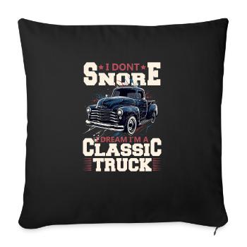 LKW Vintage Old Classic School American Pickup - Sofakissenbezug 45 x 45 cm - Schwarz - Vorne