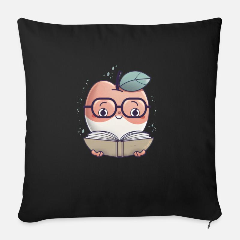 Book Reading Bookaholic Read Library Teacher - Sofa pillowcase 17,3'' x 17,3'' (45 x 45 cm) - black