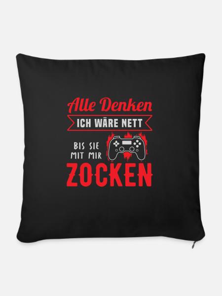 Controller Videospiel Gamer Computerspiel Zocken - Sofakissenbezug 45 x 45 cm - Schwarz