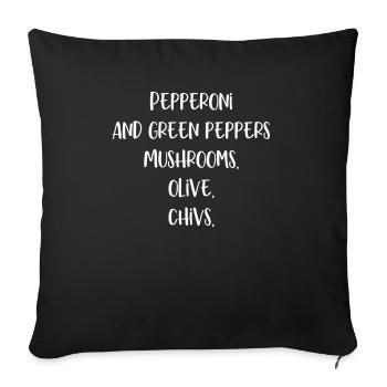 Tarte à la pizza - Housse de coussin décorative 45 x 45 cm - noir - Devant
