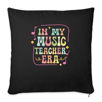 À l’époque de mon professeur de musique, musicien d’école - Housse de coussin décorative 45 x 45 cm - noir - Devant