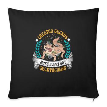 Reptile Lover Lizard Collector Crestie - Sofa pillowcase 17,3'' x 17,3'' (45 x 45 cm) - black - Front