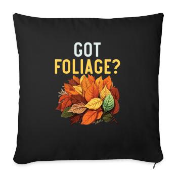 Blatt gucken Herbst Blattgucker Herbstlaub - Sofakissenbezug 45 x 45 cm - Schwarz - Vorne