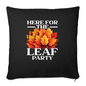 Blatt gucken Herbst Blattgucker Herbstlaub - Sofakissenbezug 45 x 45 cm - Schwarz - Vorne