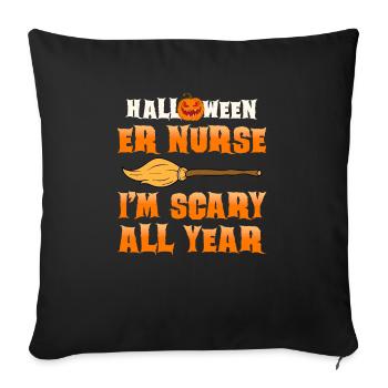 Halloween Nurse Pumpkin - Sofa pillowcase 17,3'' x 17,3'' (45 x 45 cm) - black - Front