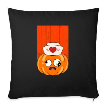 Halloween Nurse Pumpkin - Sofa pillowcase 17,3'' x 17,3'' (45 x 45 cm) - black - Front