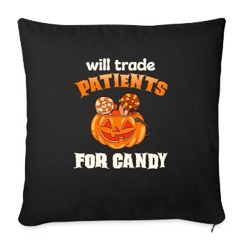 Halloween Nurse Pumpkin - Sofa pillowcase 17,3'' x 17,3'' (45 x 45 cm) - black - Front