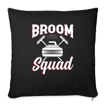 Broom Squad Balayage Curler Sport De Glace - Housse de coussin décorative 45 x 45 cm - noir - Devant