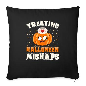 Halloween Nurse Pumpkin - Sofa pillowcase 17,3'' x 17,3'' (45 x 45 cm) - black - Front