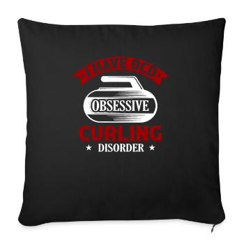 I Have OCD Obsessive Curling Disorder Ice Sport Cu - Sofa pillowcase 17,3'' x 17,3'' (45 x 45 cm) - black - Front