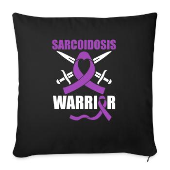 Sarcoïdose Guerrier Maladie Invisible - Housse de coussin décorative 45 x 45 cm - noir - Devant