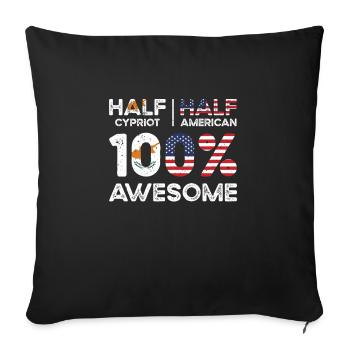 Chypriote Américain Patriote États-Unis - Housse de coussin décorative 45 x 45 cm - noir - Devant