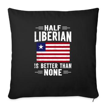 Drapeau du Libéria Libériens - Housse de coussin décorative 45 x 45 cm - noir - Devant