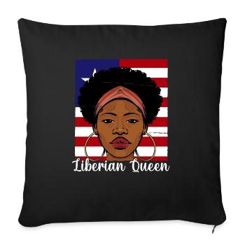 Drapeau du Libéria Libériens - Housse de coussin décorative 45 x 45 cm - noir - Devant