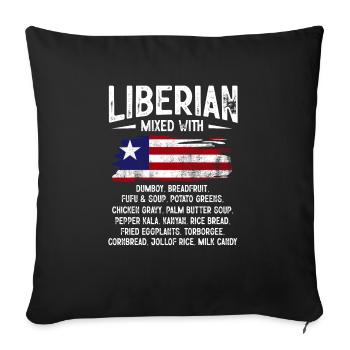 Drapeau du Libéria Libériens - Housse de coussin décorative 45 x 45 cm - noir - Devant