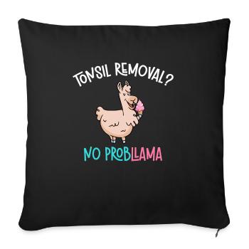 Amygdalectomie, récupération, amygdalectomie - Housse de coussin décorative 45 x 45 cm - noir - Devant