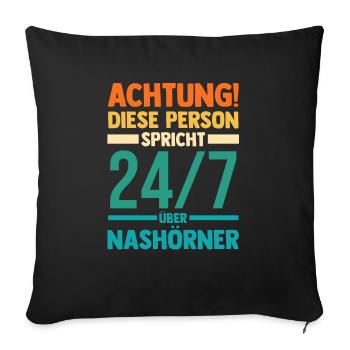 Nashorn - Sofakissenbezug 45 x 45 cm - Schwarz - Vorne