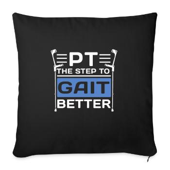 PT Physiotherapie Physiotherapeutin Job - Sofakissenbezug 45 x 45 cm - Schwarz - Vorne