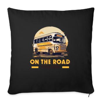 ON THE ROAD TOGETHER - Sofa pillowcase 17,3'' x 17,3'' (45 x 45 cm) - black - Front