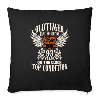 93 year old birthday outfit for classic car fans - Sofakissenbezug 45 x 45 cm - Schwarz - Vorne