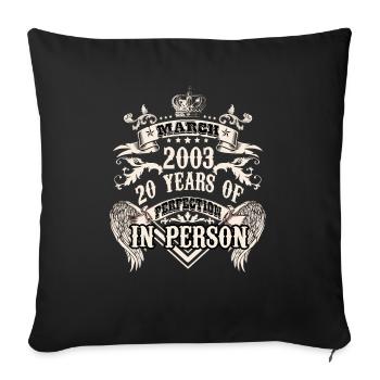 Vintage 2003 birthday of a legend becomes 20 - Sofakissenbezug 45 x 45 cm - Schwarz - Vorne