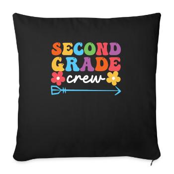 Second class team 2nd team teacher - Sofa pillowcase 17,3'' x 17,3'' (45 x 45 cm) - black - Front