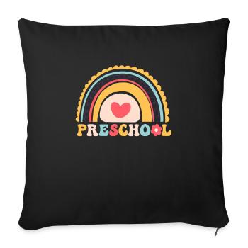 Vorschule Regenbogen Mädchen Jungen Kinder Lehrer - Sofakissenbezug 45 x 45 cm - Schwarz - Vorne