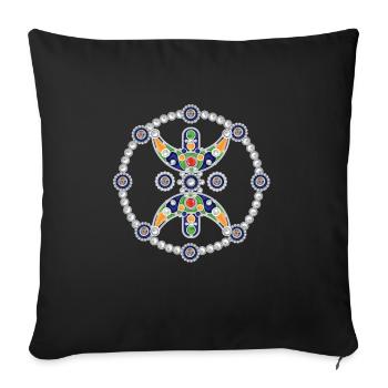 AMAZIGH ZYMBOLE BERBER Z IMAZIGHEN BIJOU KABYLE - Sofakissenbezug 45 x 45 cm - Schwarz - Vorne