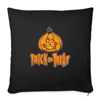 Funny Halloween Pumpkin Trick or Treat - Sofa pillowcase 17,3'' x 17,3'' (45 x 45 cm) - black - Front