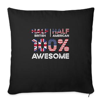 British American Patriot États-Unis cultivé - Housse de coussin décorative 45 x 45 cm - noir - Devant