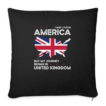 British American Patriot États-Unis cultivé - Housse de coussin décorative 45 x 45 cm - noir - Devant