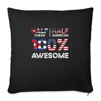 Cuban American Patriot États-Unis - Housse de coussin décorative 45 x 45 cm - noir - Devant