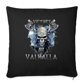 Walhalla Krieger Das Geschenk für Wikinger Fans - Sofakissenbezug 45 x 45 cm - Schwarz - Vorne