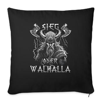 Valhalla guerrier cadeau à une culture guerrière - Housse de coussin décorative 45 x 45 cm - noir - Devant