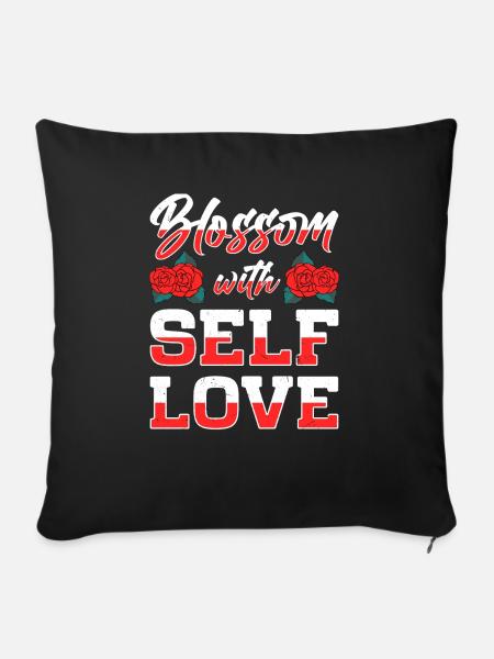 Motivation Selbstliebe Positivität Liebe dich - Sofakissenbezug 45 x 45 cm - Schwarz