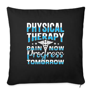 PT Physiotherapie Physiotherapeutin Job - Sofakissenbezug 45 x 45 cm - Schwarz - Vorne