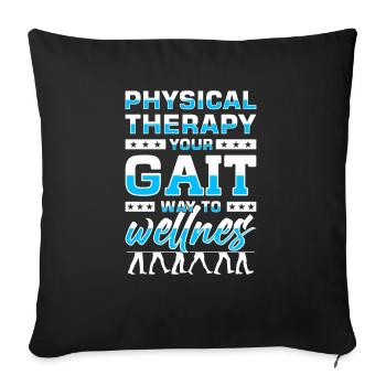 PT Physiotherapie Physiotherapeutin Job - Sofakissenbezug 45 x 45 cm - Schwarz - Vorne