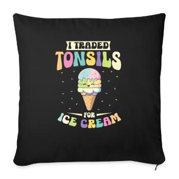 Amygdalectomie, récupération, amygdalectomie - Housse de coussin décorative 45 x 45 cm - noir - Devant