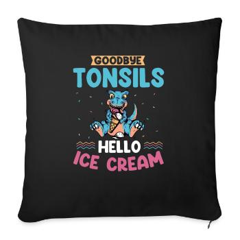 Tonsillektomie Genesung Mandelentfernung - Sofakissenbezug 45 x 45 cm - Schwarz - Vorne
