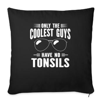 Amygdalectomie, récupération, amygdalectomie - Housse de coussin décorative 45 x 45 cm - noir - Devant