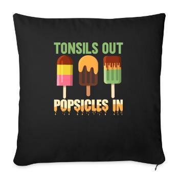 Amygdalectomie, récupération, amygdalectomie - Housse de coussin décorative 45 x 45 cm - noir - Devant