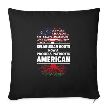 Biélorusse Patriote américain États-Unis cultivé - Housse de coussin décorative 45 x 45 cm - noir - Devant