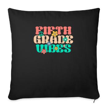 Fifth Grade Vibes Fifth Grade Team Retro 100 - Sofa pillowcase 17,3'' x 17,3'' (45 x 45 cm) - black - Front