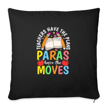 Parapro Assistante Enseignante Paraprofessionnelle - Housse de coussin décorative 45 x 45 cm - noir - Devant