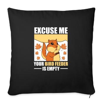 Chipmunk Excuse Me Your Bird Feeder Is Empty Fores - Sofa pillowcase 17,3'' x 17,3'' (45 x 45 cm) - black - Front